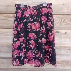 Vintage Plus Size Floral Print Skirt